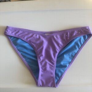No Boundaries Womens Swim Bottoms Size M Purple w Sequins High Leg New w Tags